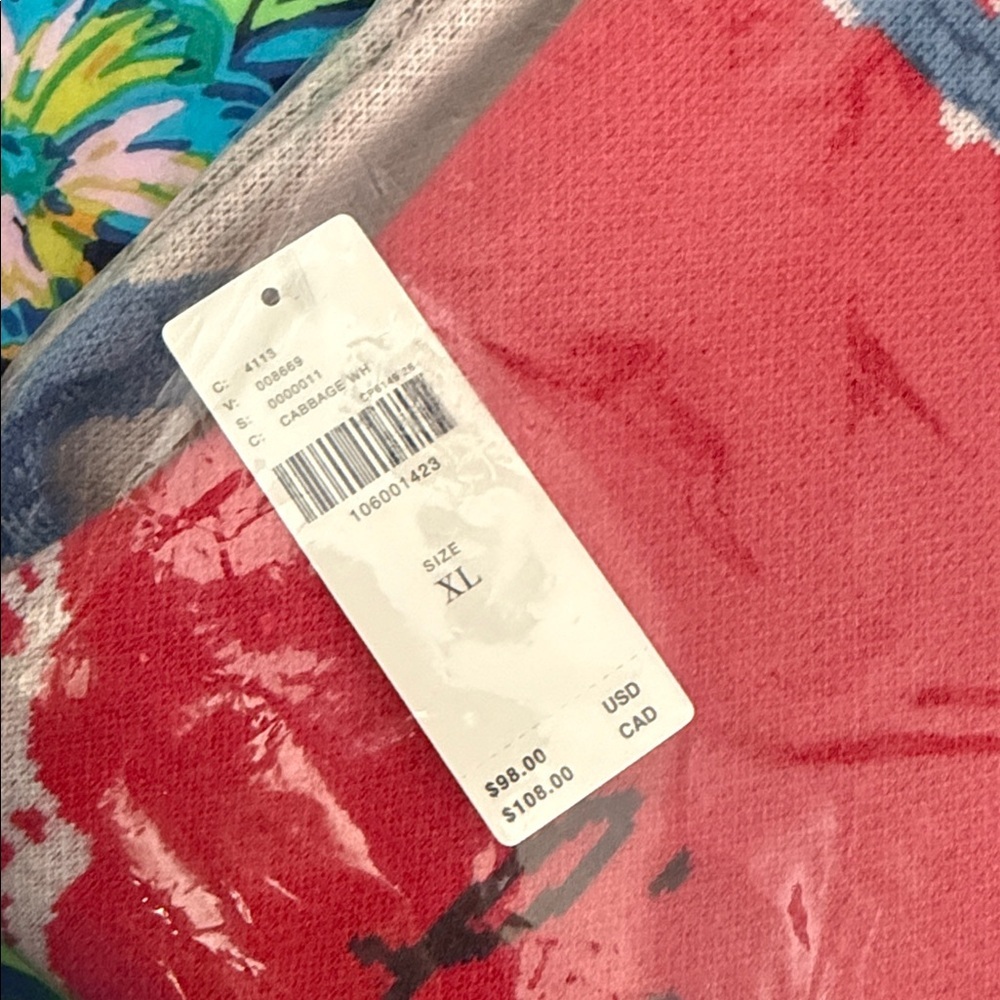 Anthropologie Maeve Heart Sweater Ivory cabbage ribbon XL red tan - Picture 3 of 5